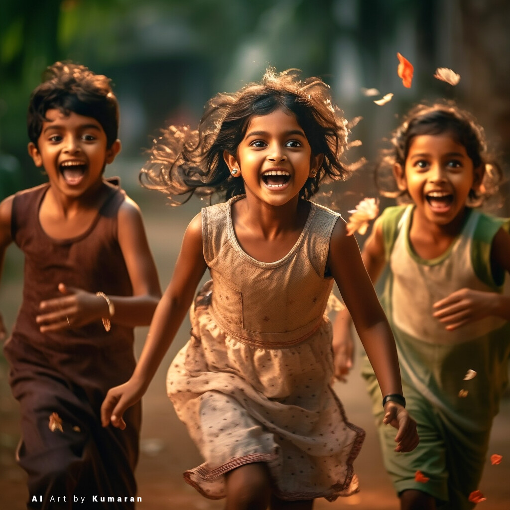 happy kids playing photography