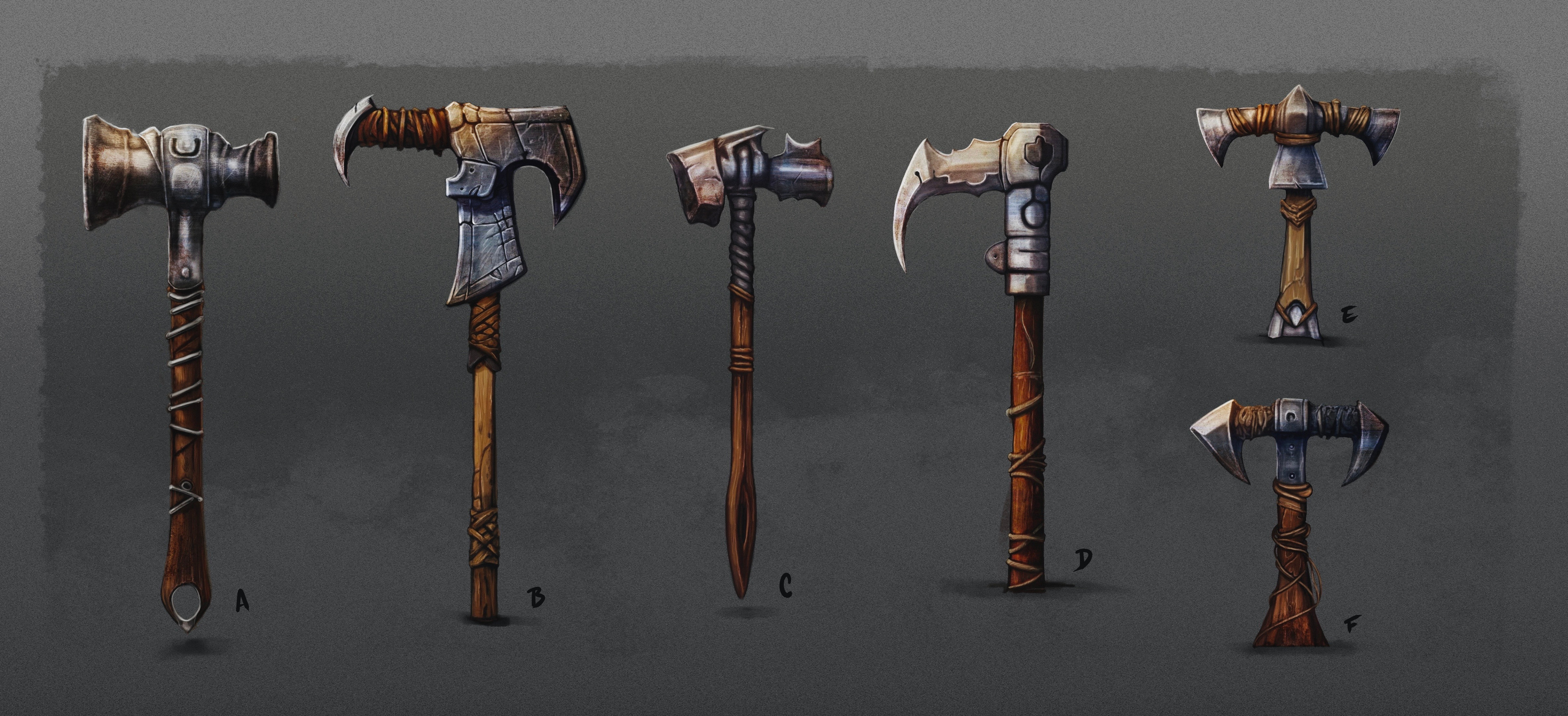 Prop design, the idea was a multi-function hammer that Bob uses as a daily work tool, but being an experienced soldier, he crafted a custom design to use as a weapon just in case. The post-trauma. 