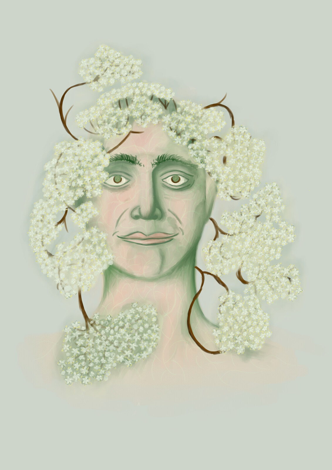 A digital painting of the character Elder Flower.
