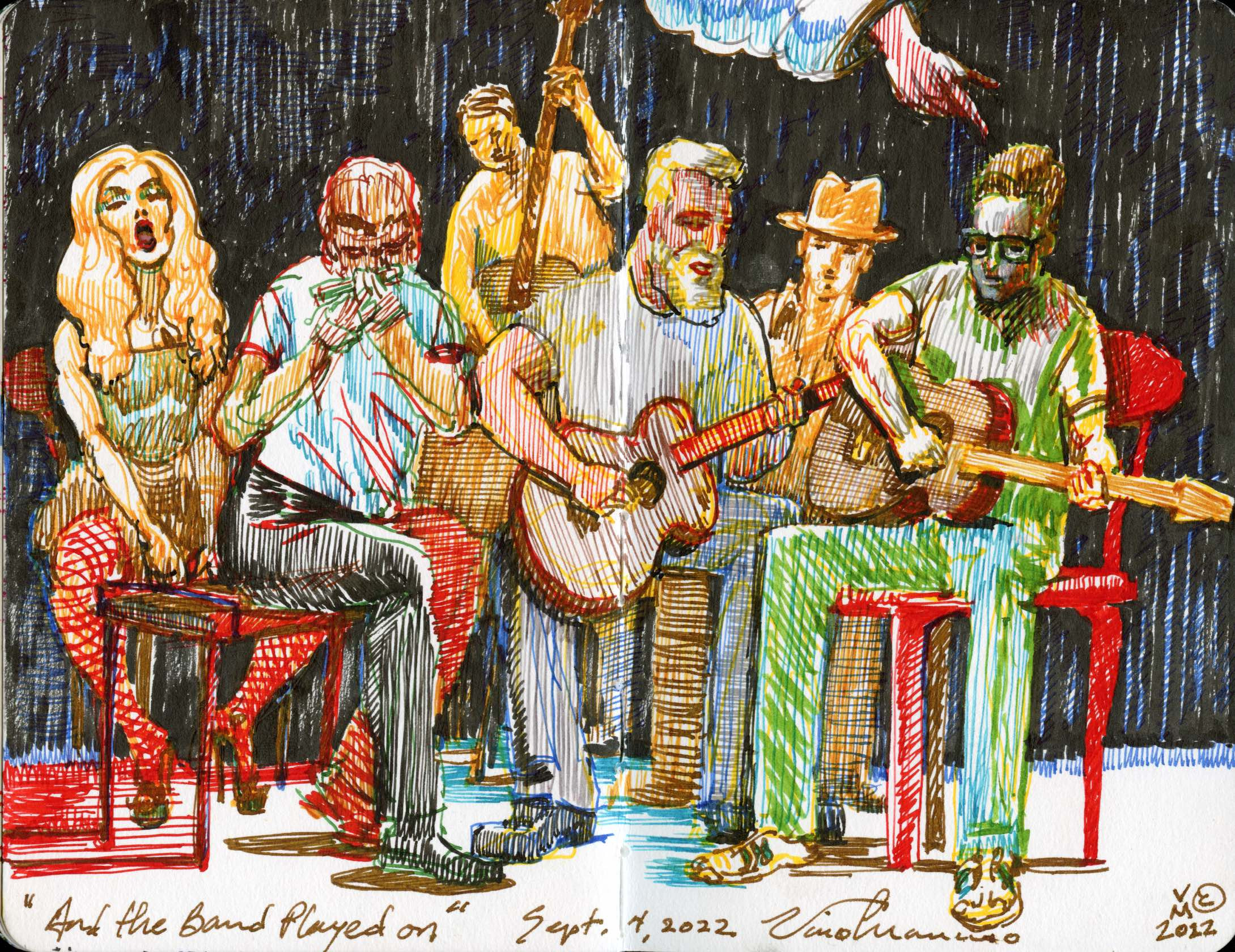 SEPTEMBER 4, 2022, THE BAND PALYED ON, dear friend and artist Wallace Edwards passes away.