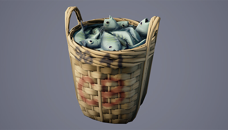ArtStation - Stylized Woven Fish Basket