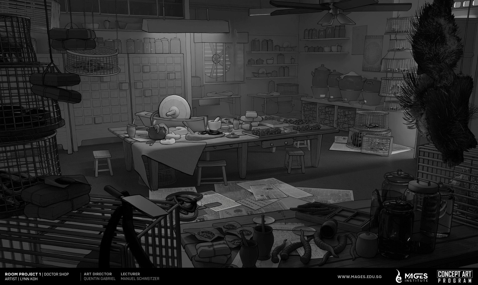 ArtStation - Traditional Chinese Medicine Shop in 1950s Singapore