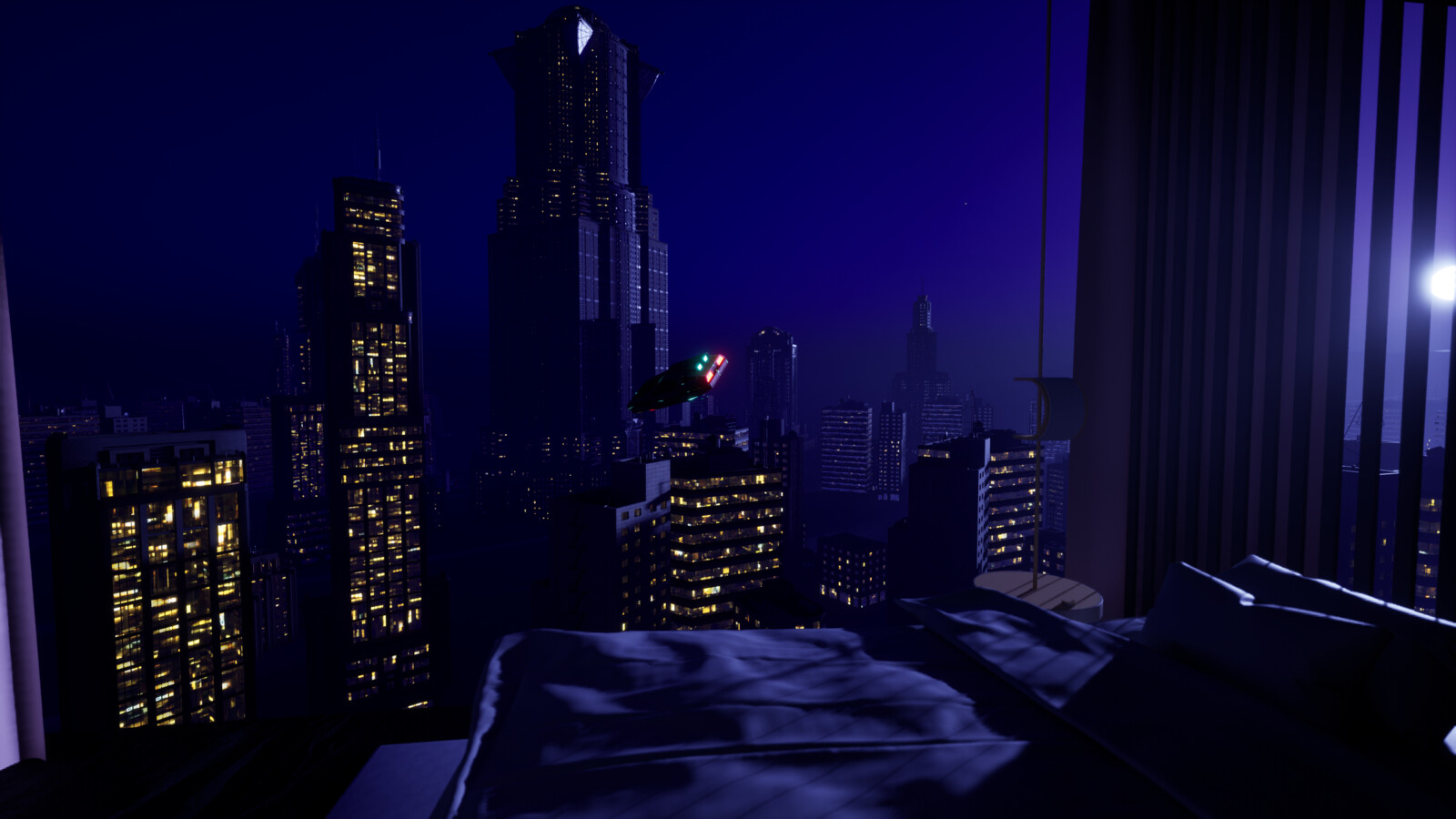 Kitbashin' and lighting in Unreal Engine 5 - Futuristic City - Lighting Test - Real-Time Rendering