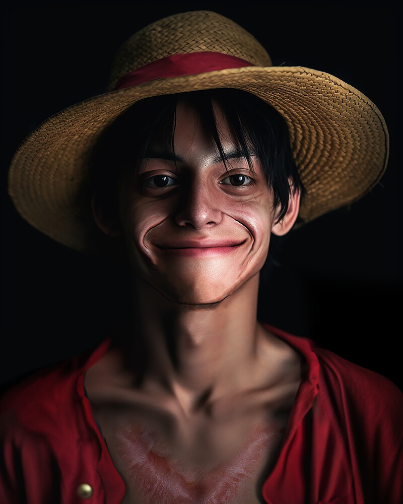 Monkey D Luffy As a Real Person Frontlight FullHD Warm · Creative Fabrica