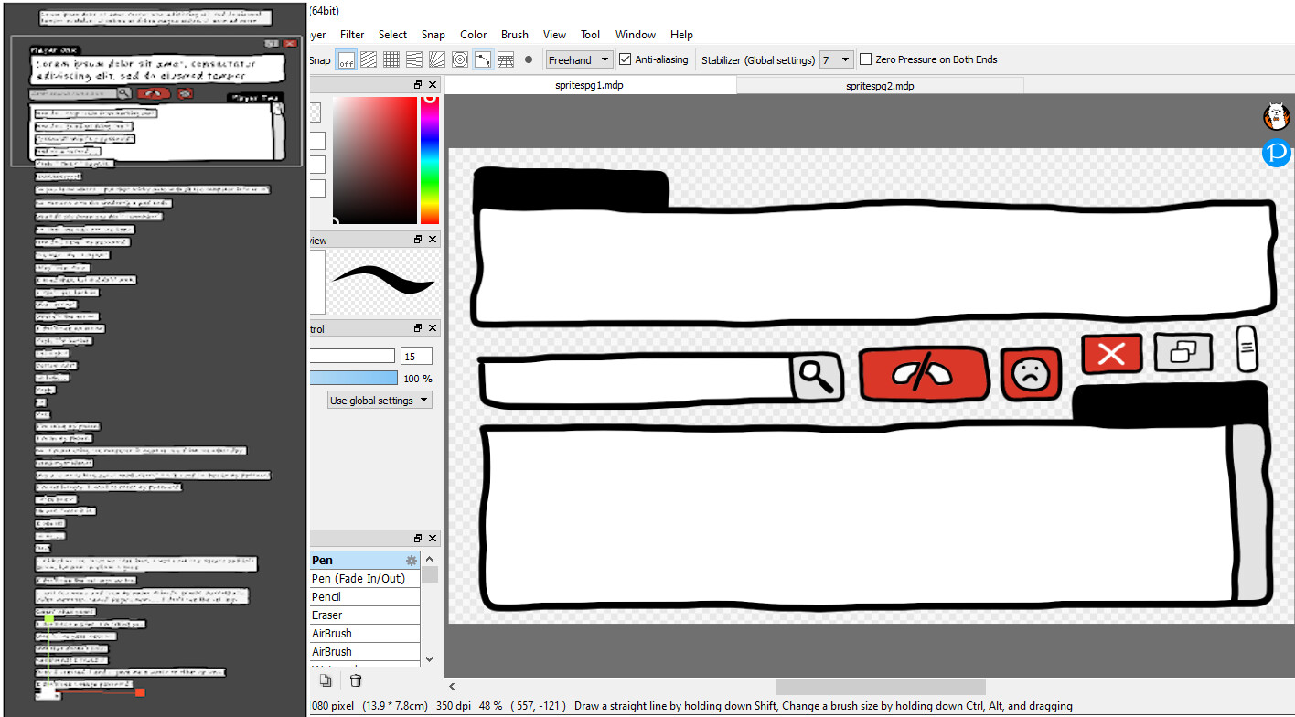 Designed and created UI and implemented it in editor. A custom search bar and various navigation and menu icons.