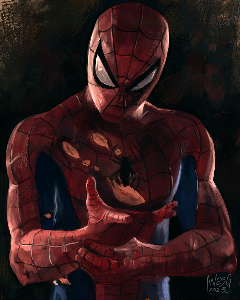 Spider-Man paint sketch