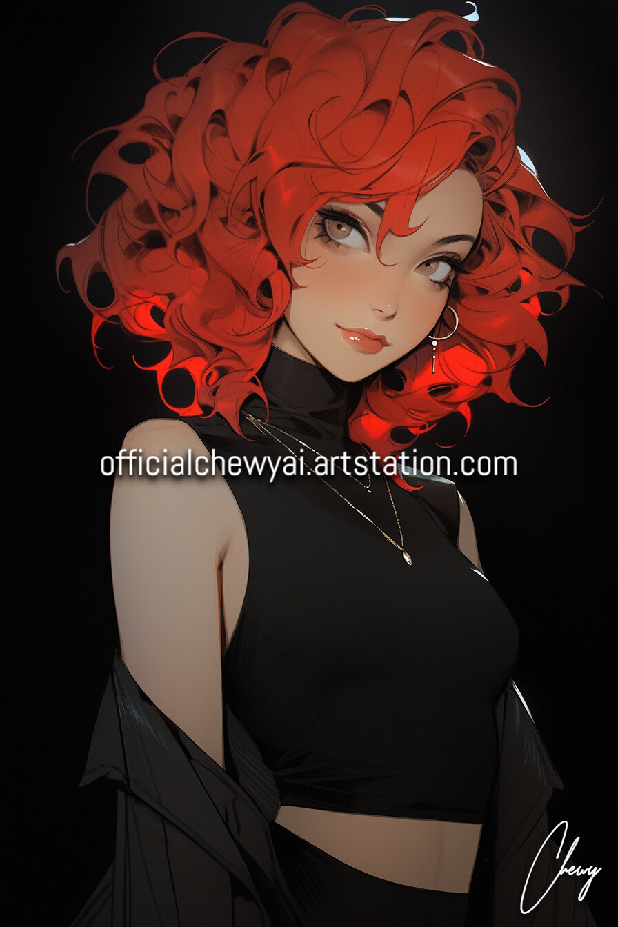 ArtStation - Curly Haired Anime Girls