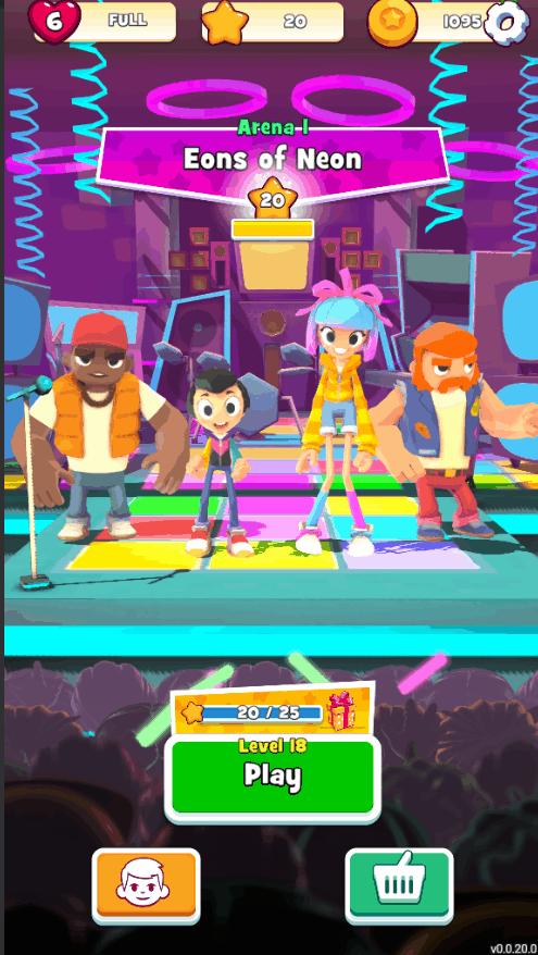 animated in Spine with interchangable body parts to create a diverse crowd. shader handles fov, gradient adn color on light sticks