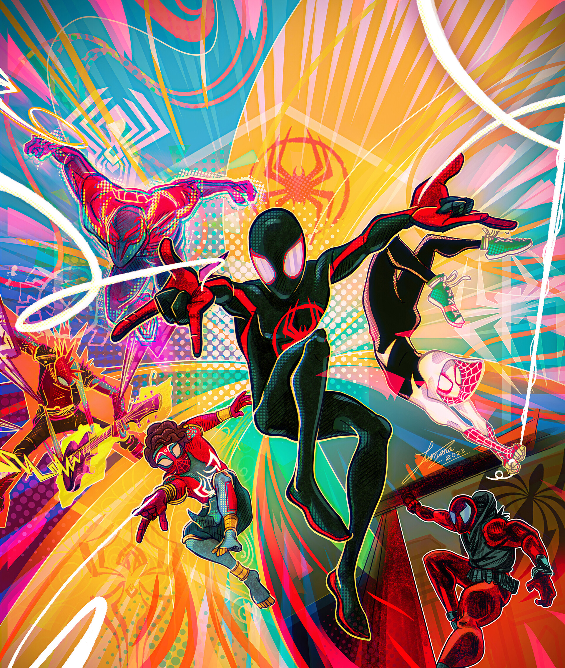 Fan made poster for Spider-Man Across the Spider-Verse illustrated