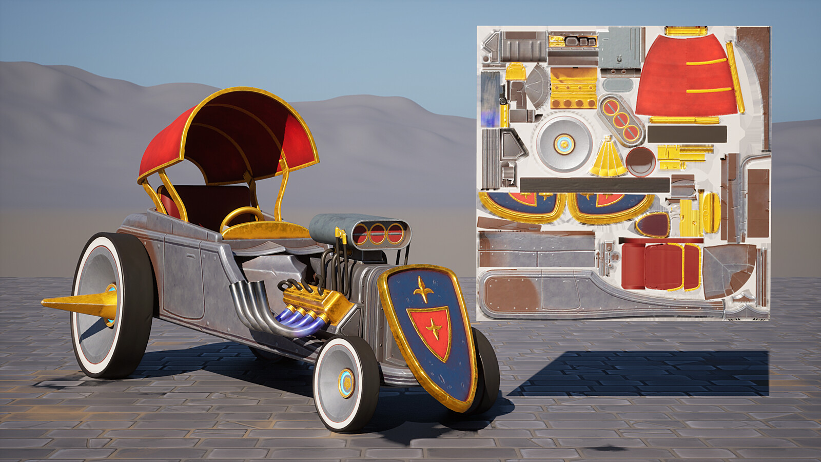 Hot Rod material painted with Substance Painter