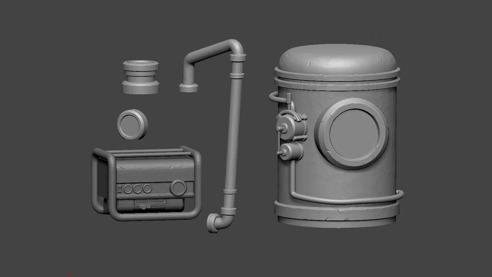 Tanks Sculpt - most other props used trims from this sculpt for the hi poly details