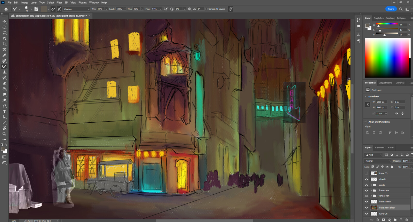 Draft with colour block