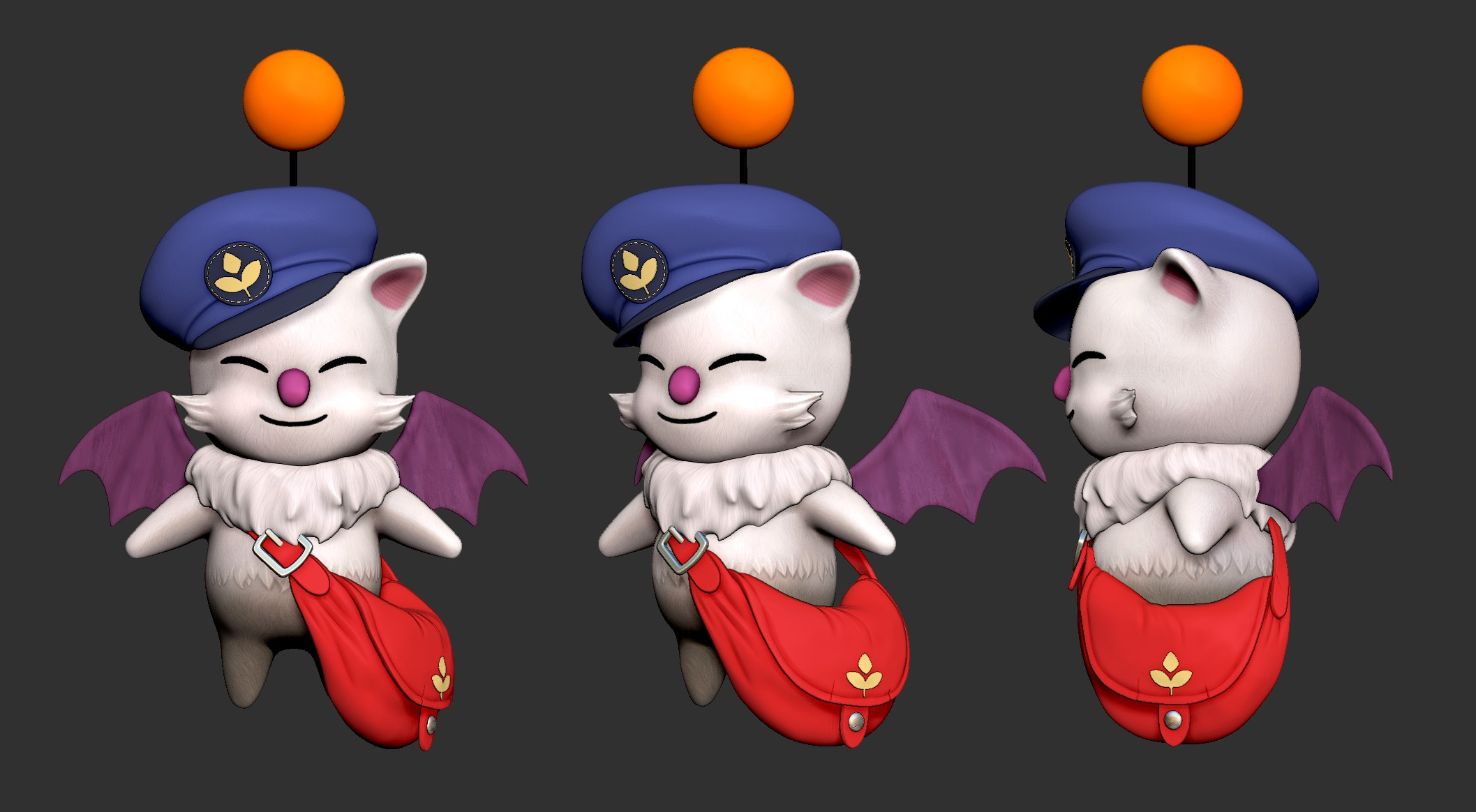 This was a costume variant that didn't get finished for the delivery moogle
