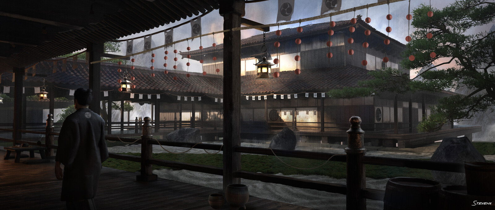 Overlooking the Training house