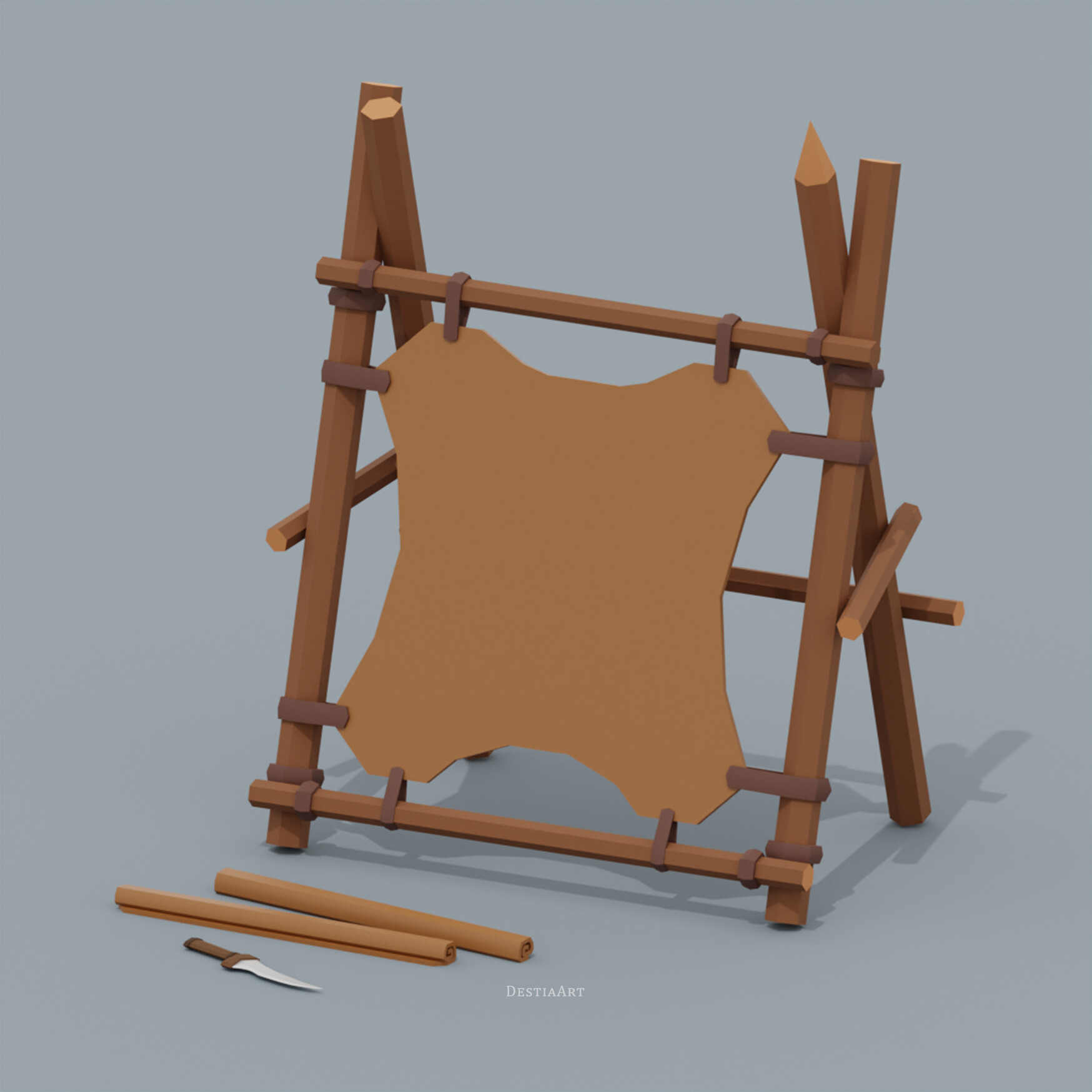 ArtStation - 3D Tanning Rack