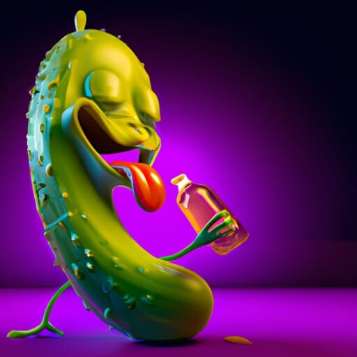 ArtStation Pickle drinking pickle juice