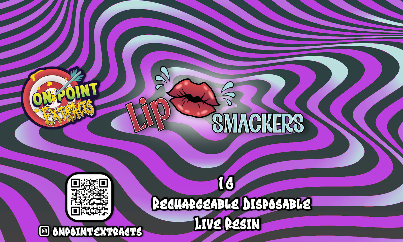 Lip Smackers cannabis pen label design, done in Affinity Designer.
