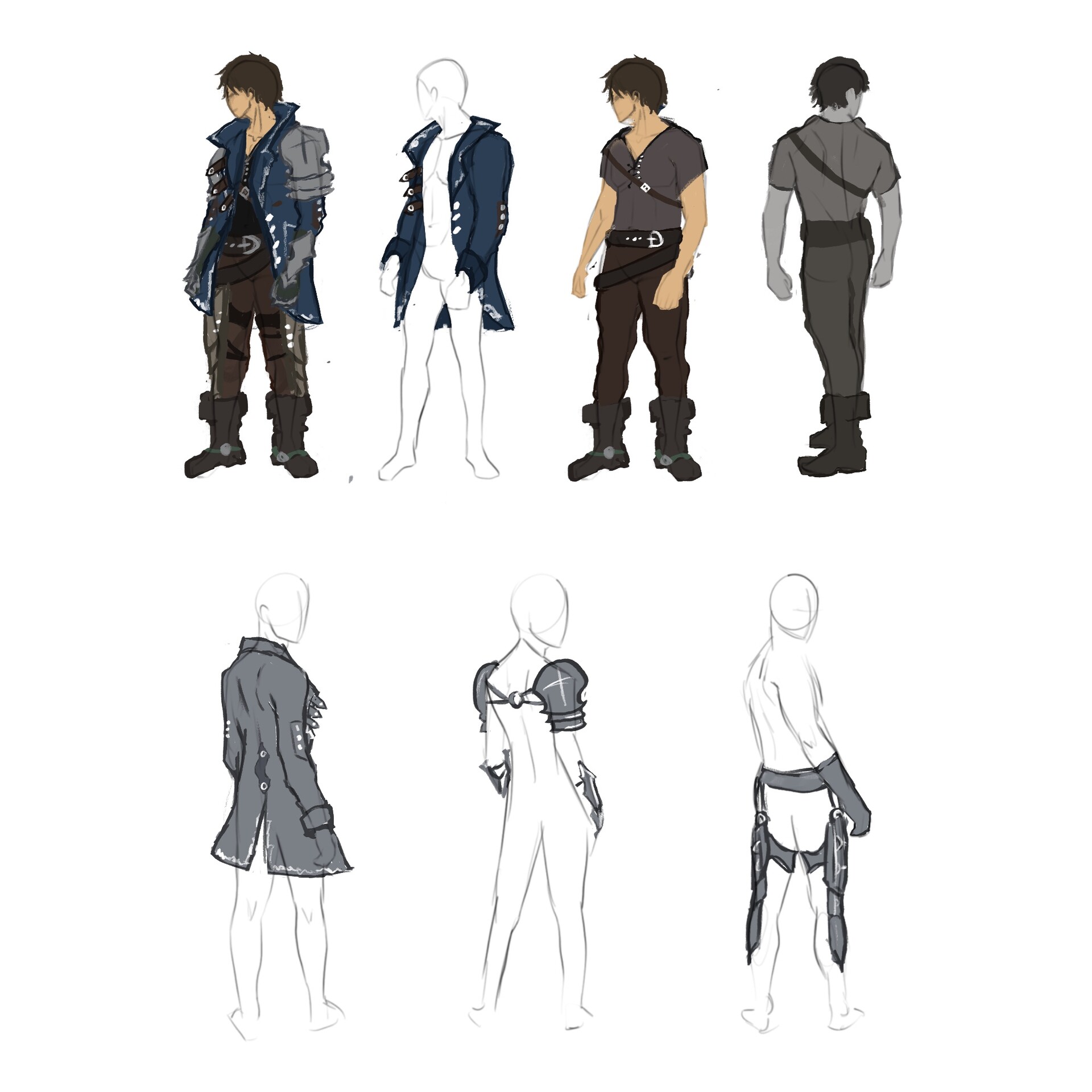 ArtStation - Character Outfit Design Sketches