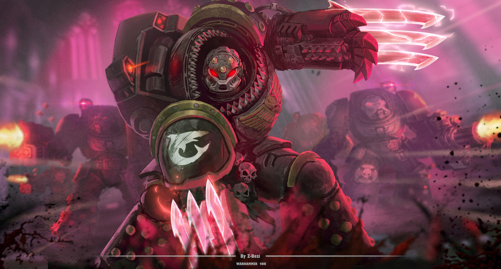 Tyberos The Red Wake Rules 8th Edition Z-Bozi - 【战锤40K】噬人鲨战团长-泰伯利斯·猩红之痕Tyberos the Red Wake