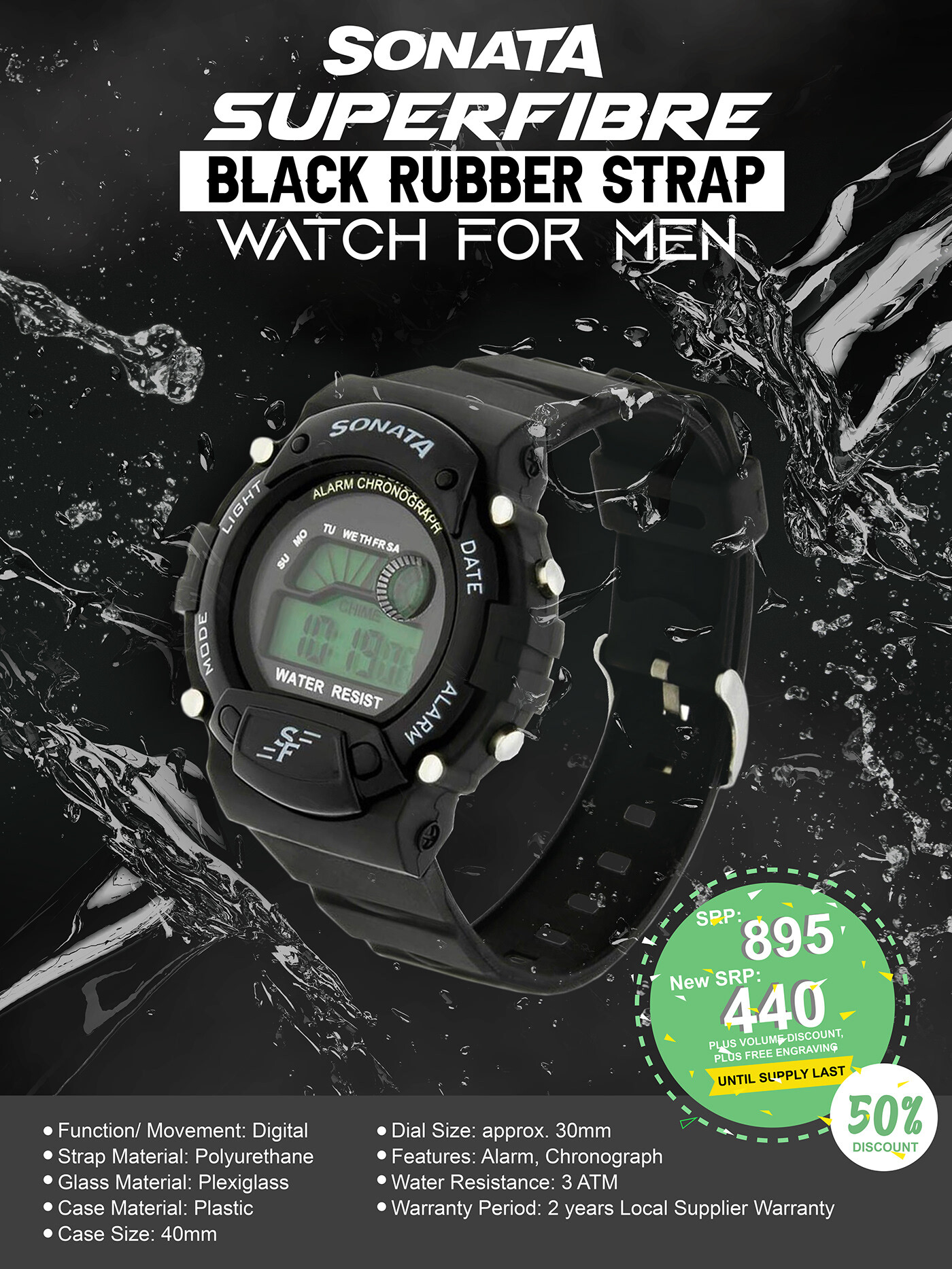 Sonata super fibre hot sale watch belt