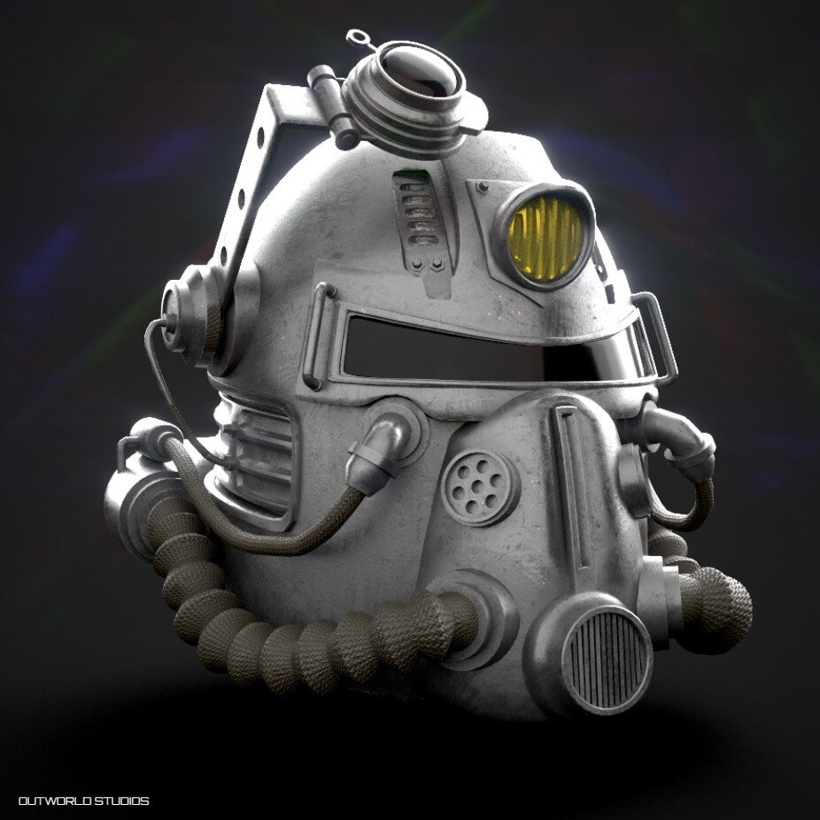 ArtStation Fallout T 51B Power Armor Helmet WIP