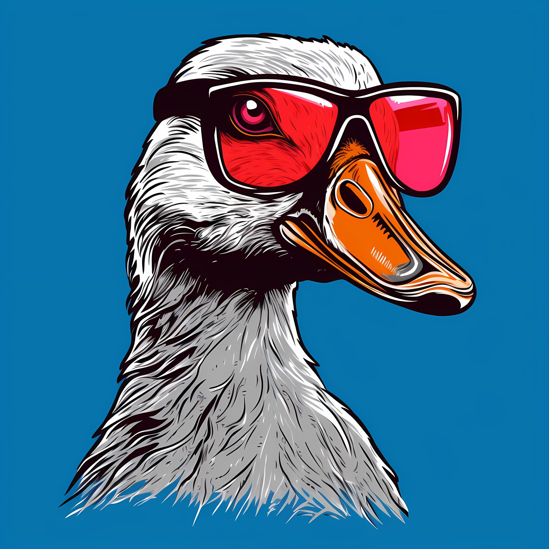 ArtStation - Sassy duck wearing red sunglasses