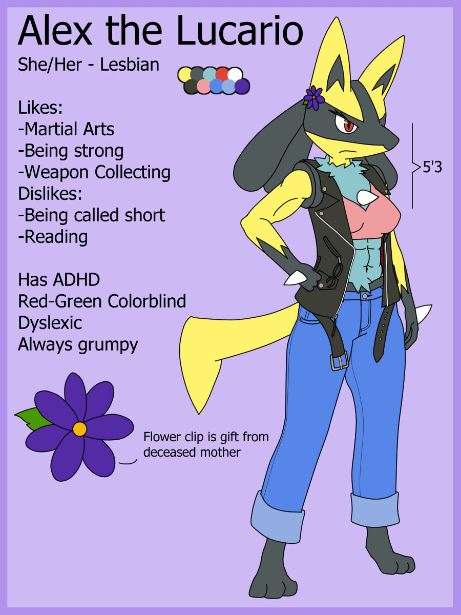 ArtStation Alex the Lucario Reference Sheet (2022 backlog)