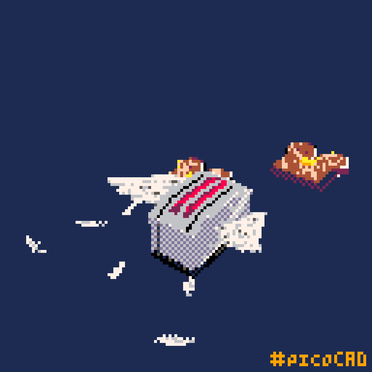 Rose Frye PicoCAD flying toaster