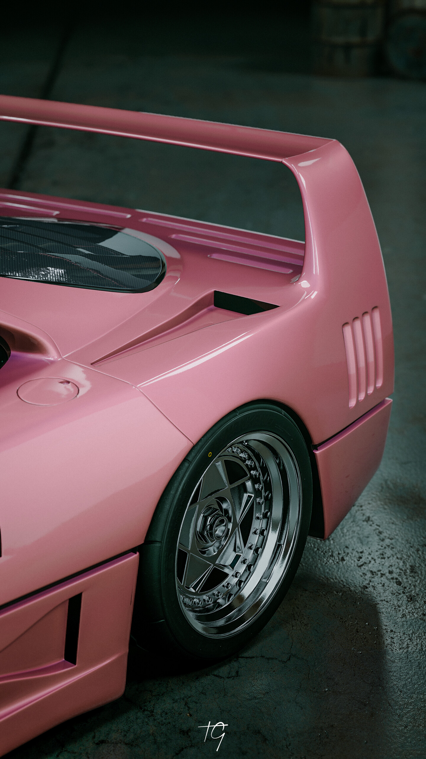 Ferrari F40 - Poster (Pink) – Nostalgear