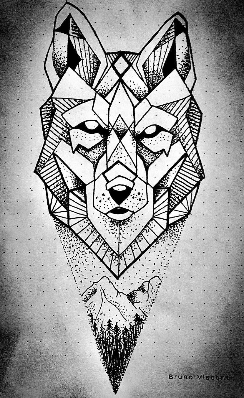 ArtStation - Dotting art of wolf