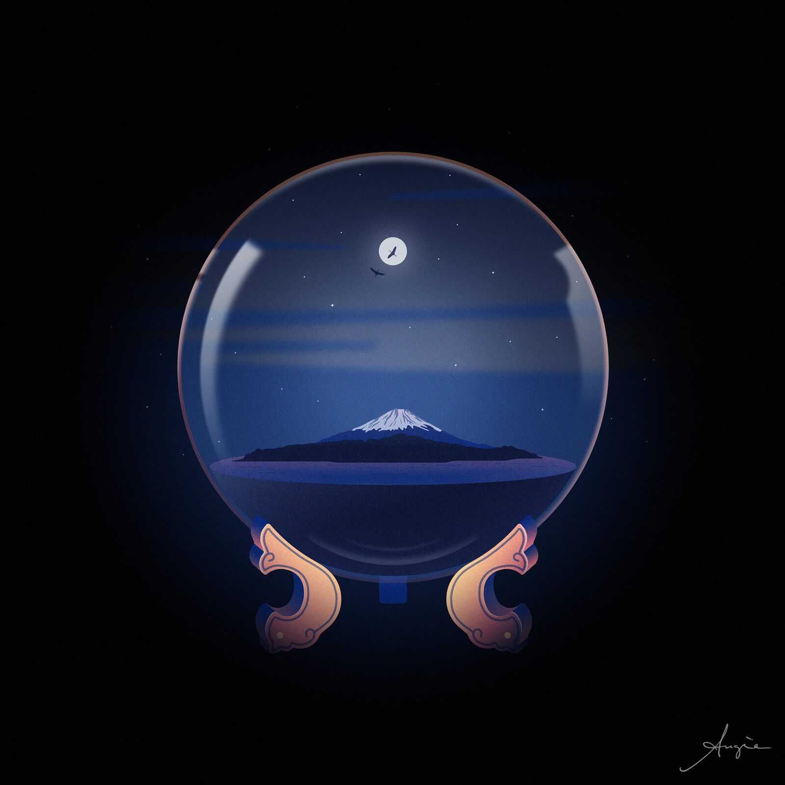 Mt Fuji snow globe