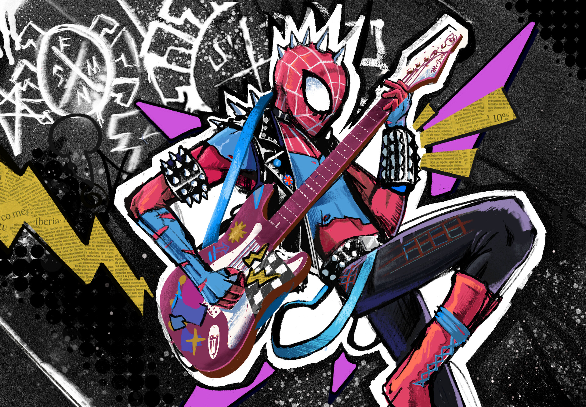 Artstation spider punk fanart