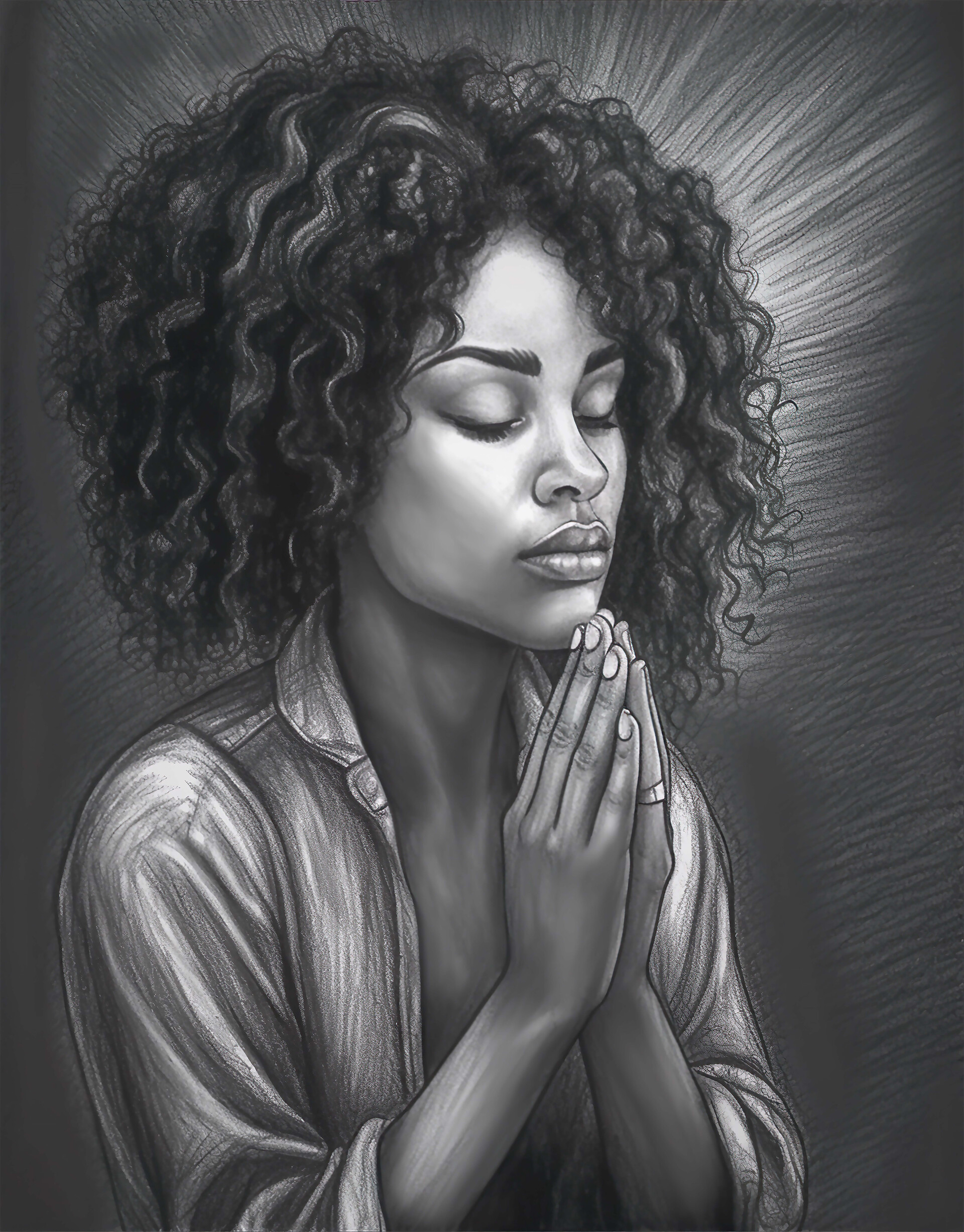 ArtStation - Black praying woman