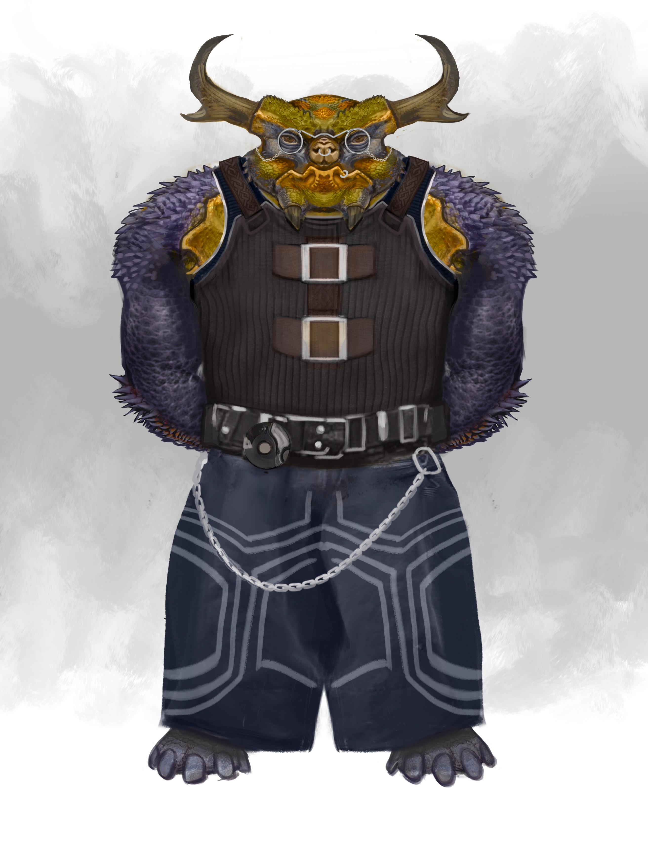 One of the early costume explorations that would contribute to the final design