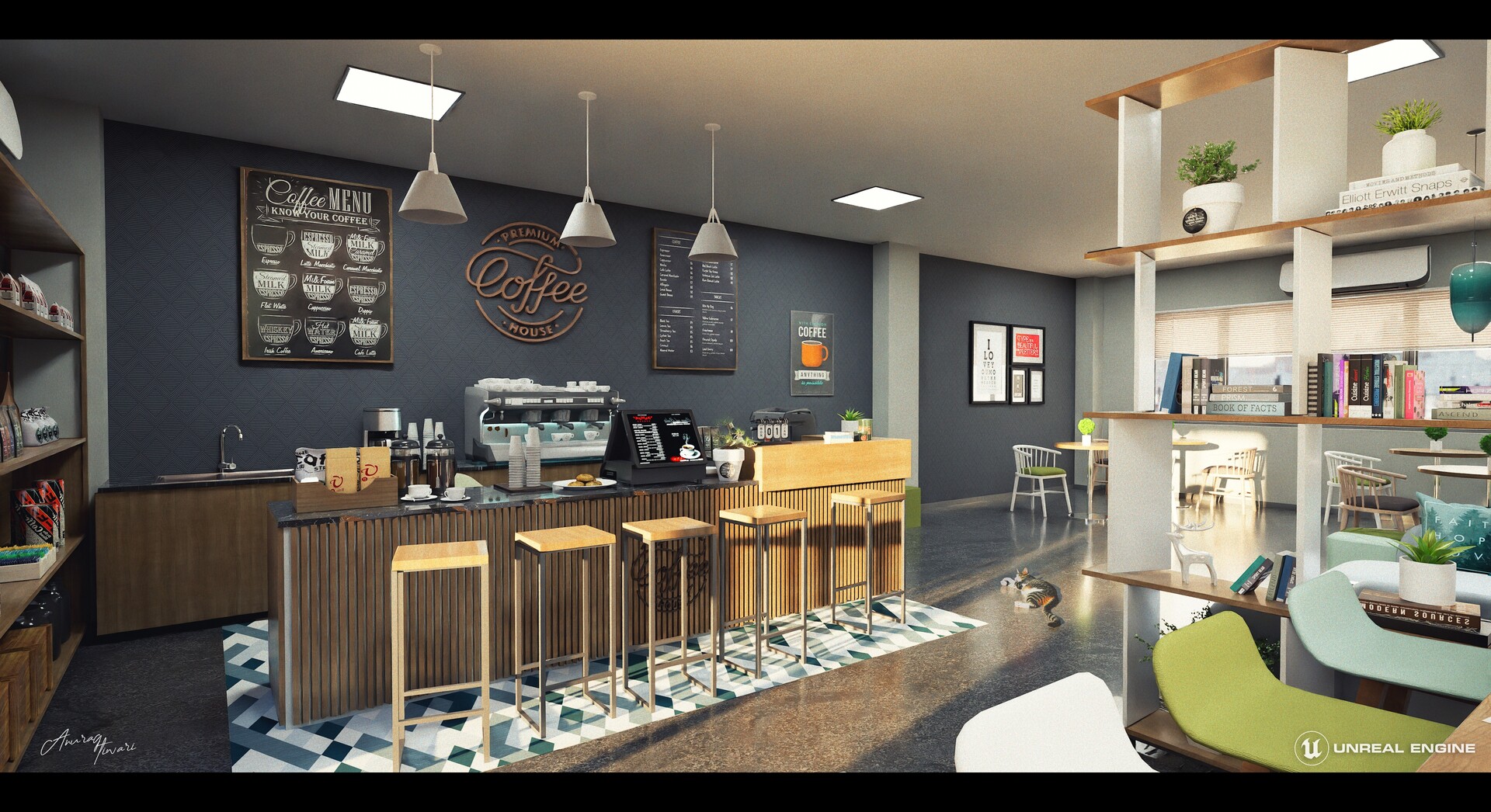 ArtStation Coffee House Modern Café Interior [Unreal Engine 5