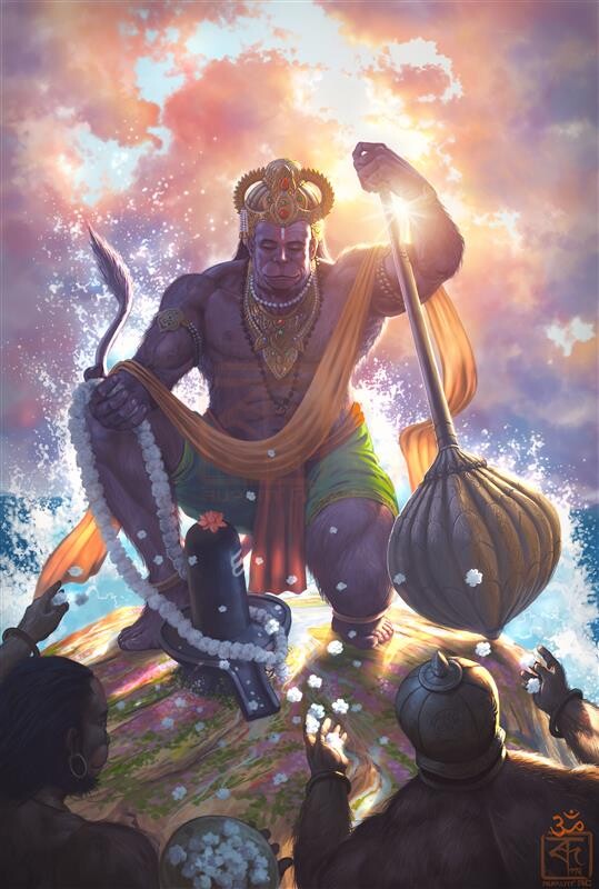 The Gods of Bharat :  Bhagavān Hanuman ॐ Only version