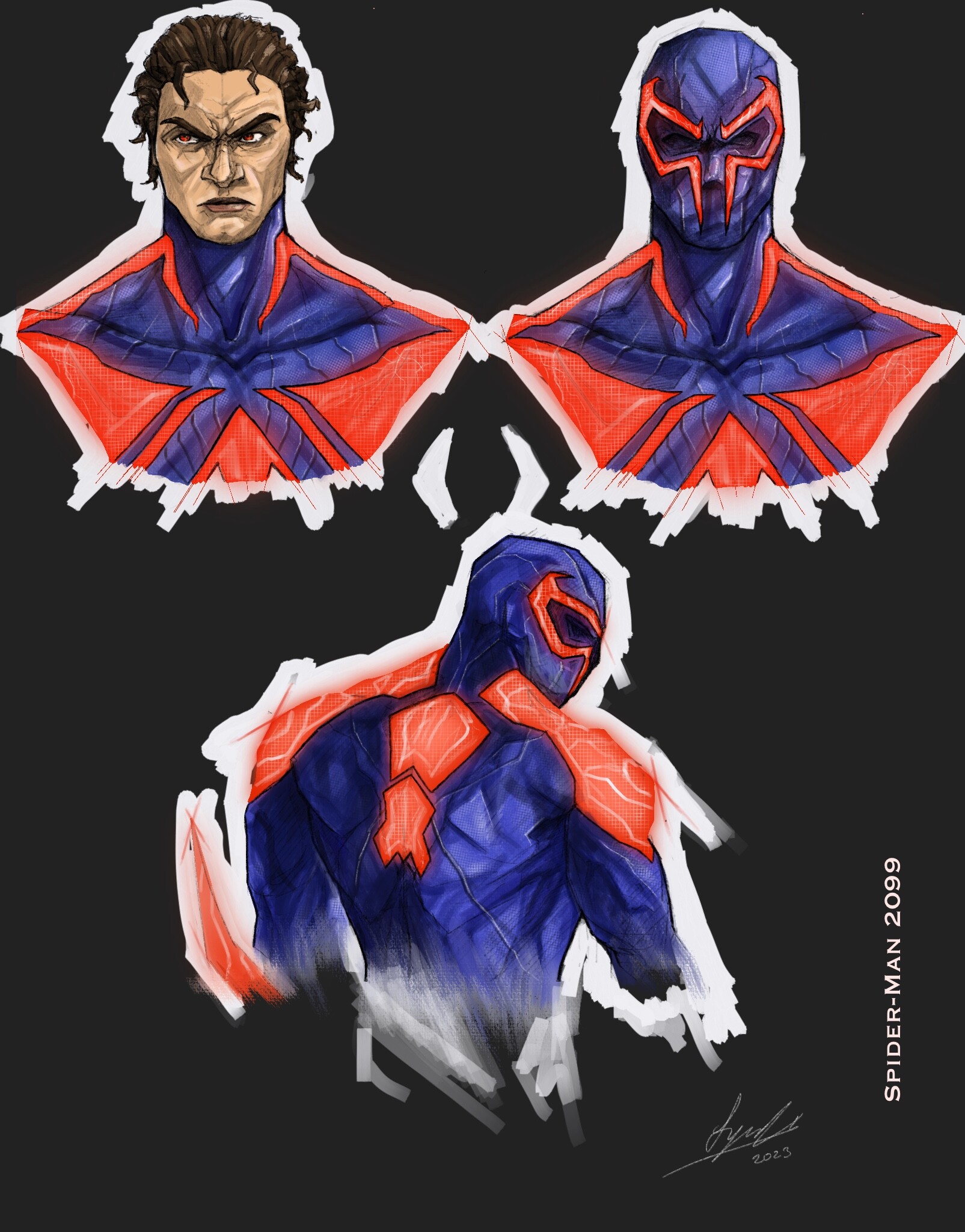 ArtStation Spider Man 2099 art sheet