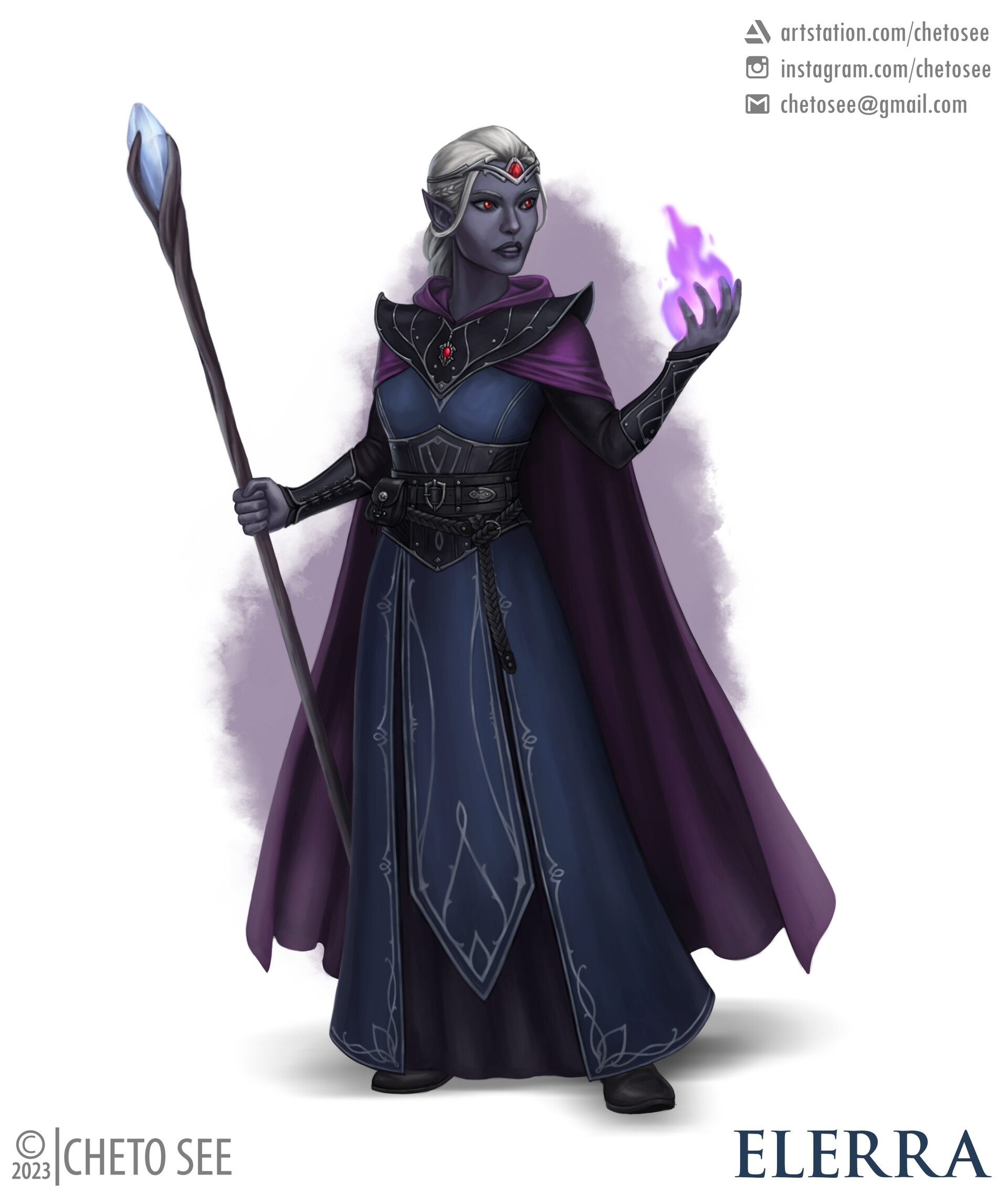 ArtStation Elerra Vrinn Drow Sorcerer