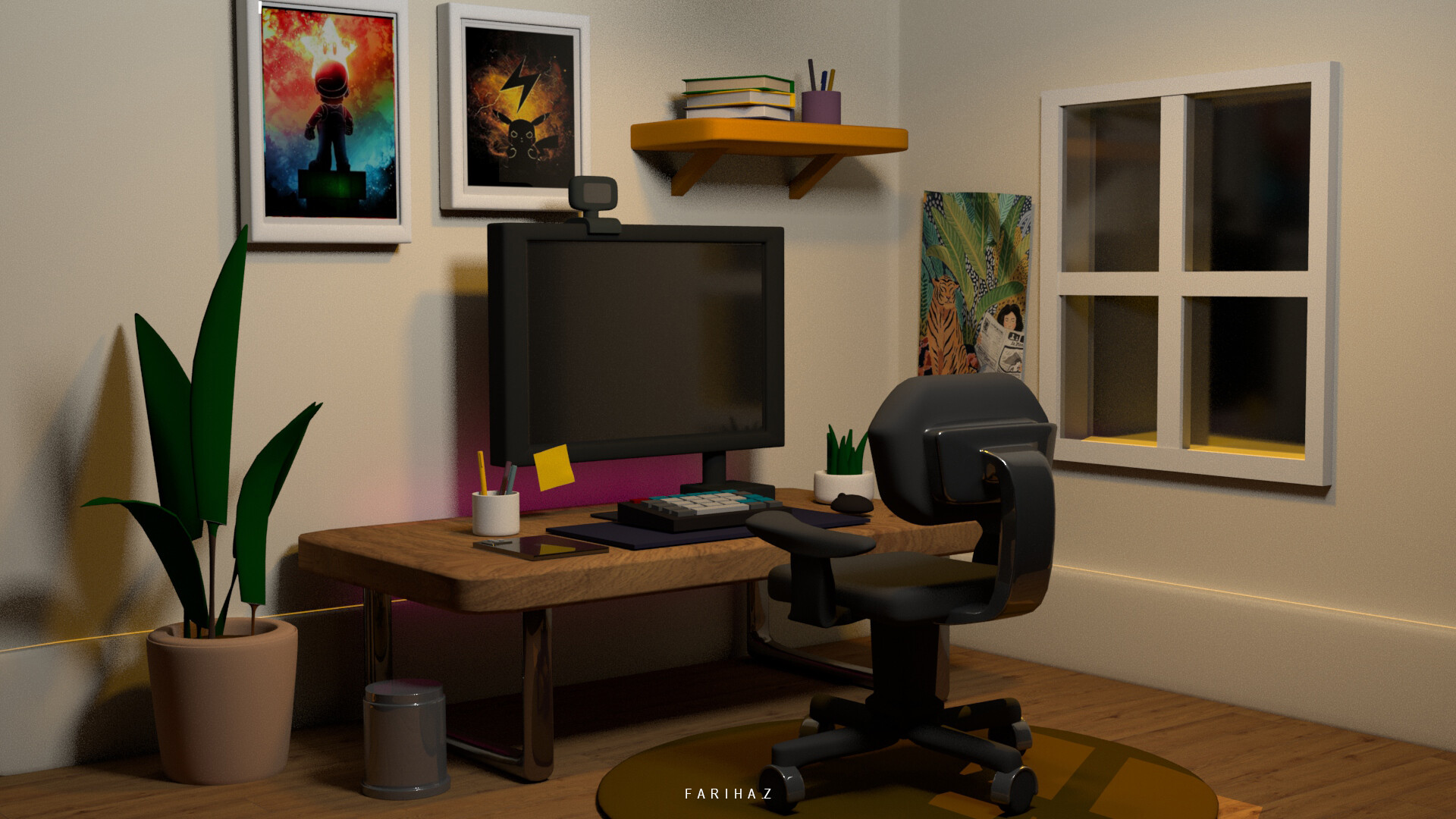 ArtStation - 3D PC setup/Room Model