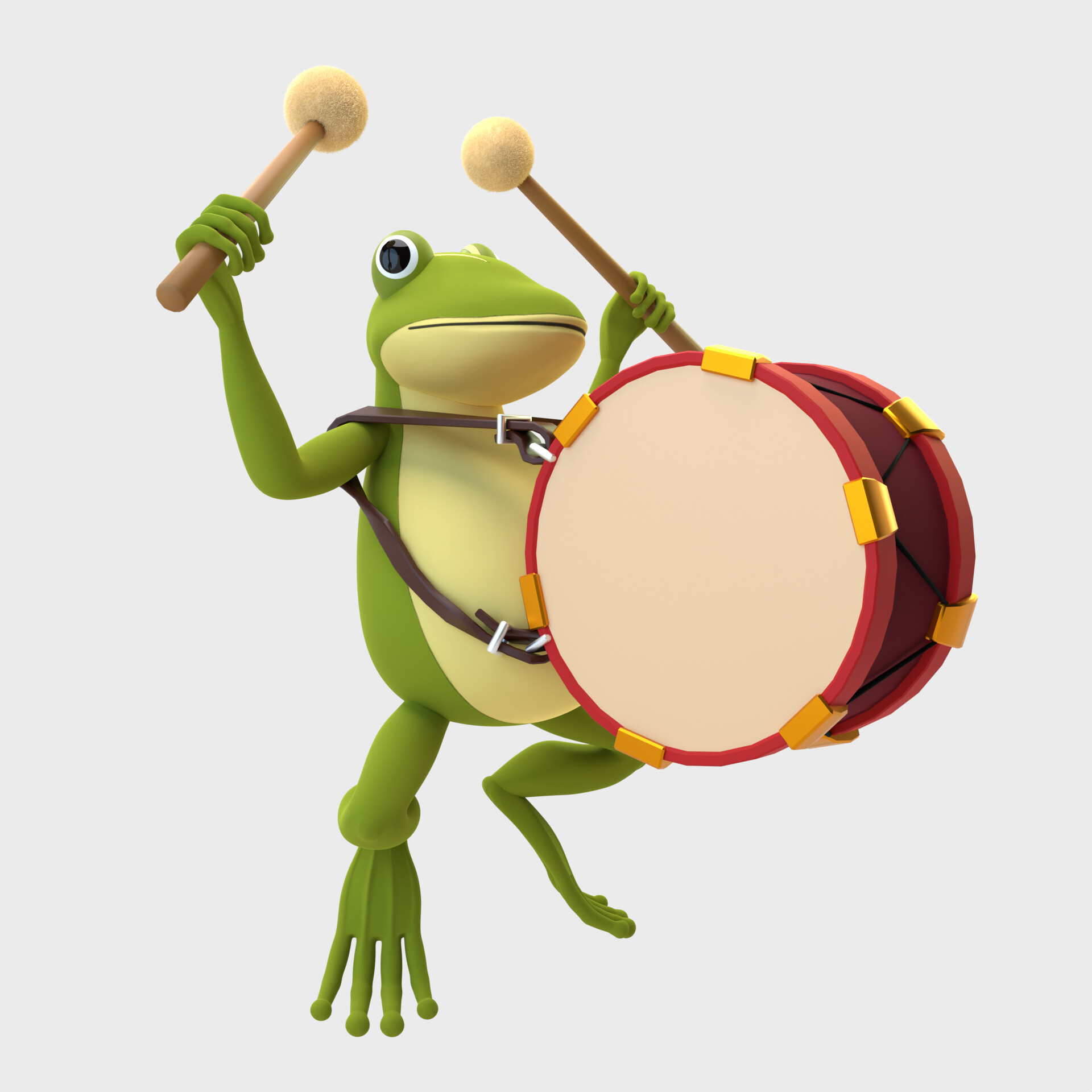 Frog playing drums top