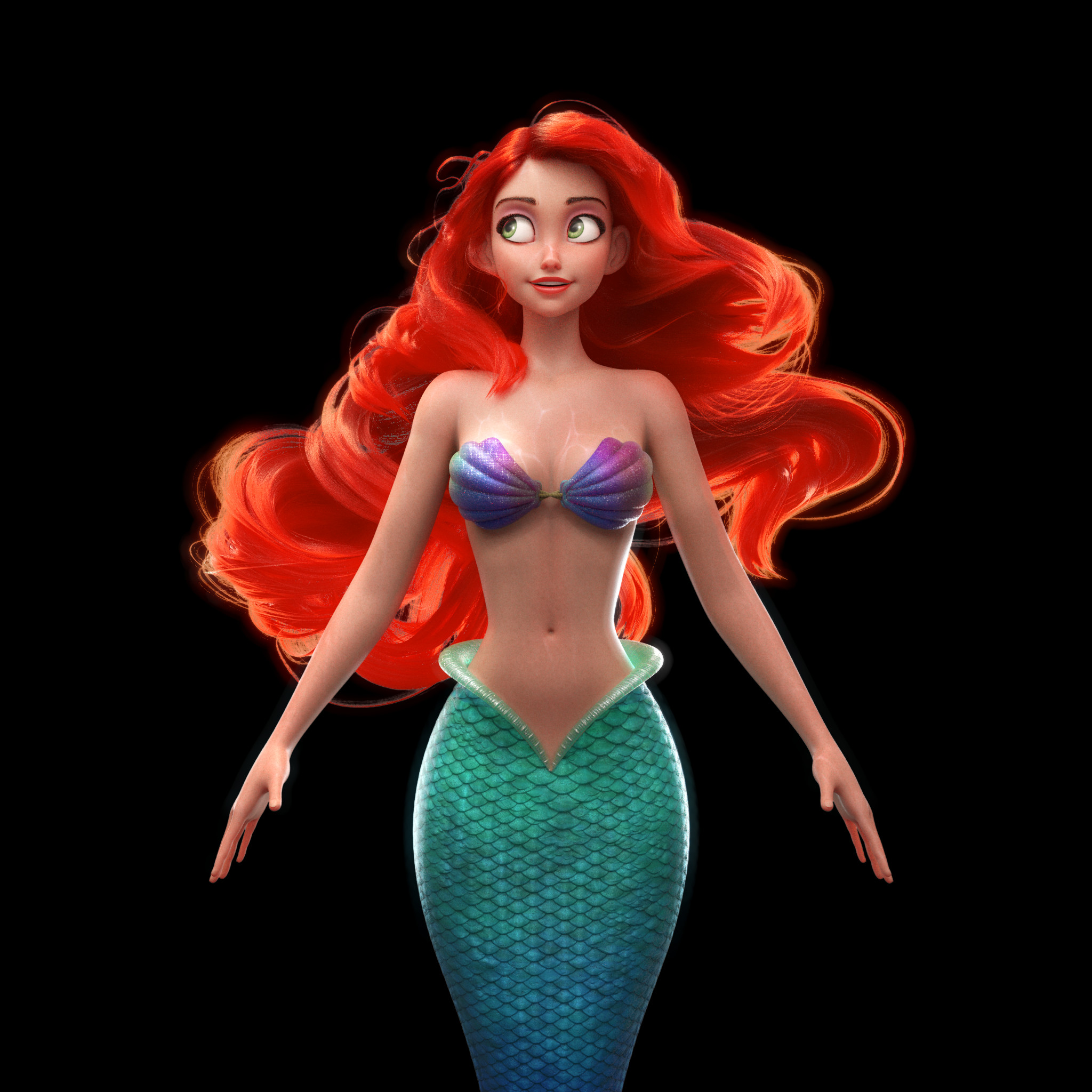 prompthunt: disney poster of the little mermaid ariel trapped in a fishing  net, distressed, sad, 4 k, artstation