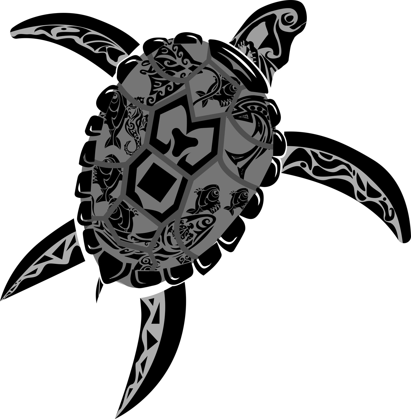 Turtle: with inspired Hawaiian patterns that is later used in a 3D printing project... If I can find it.