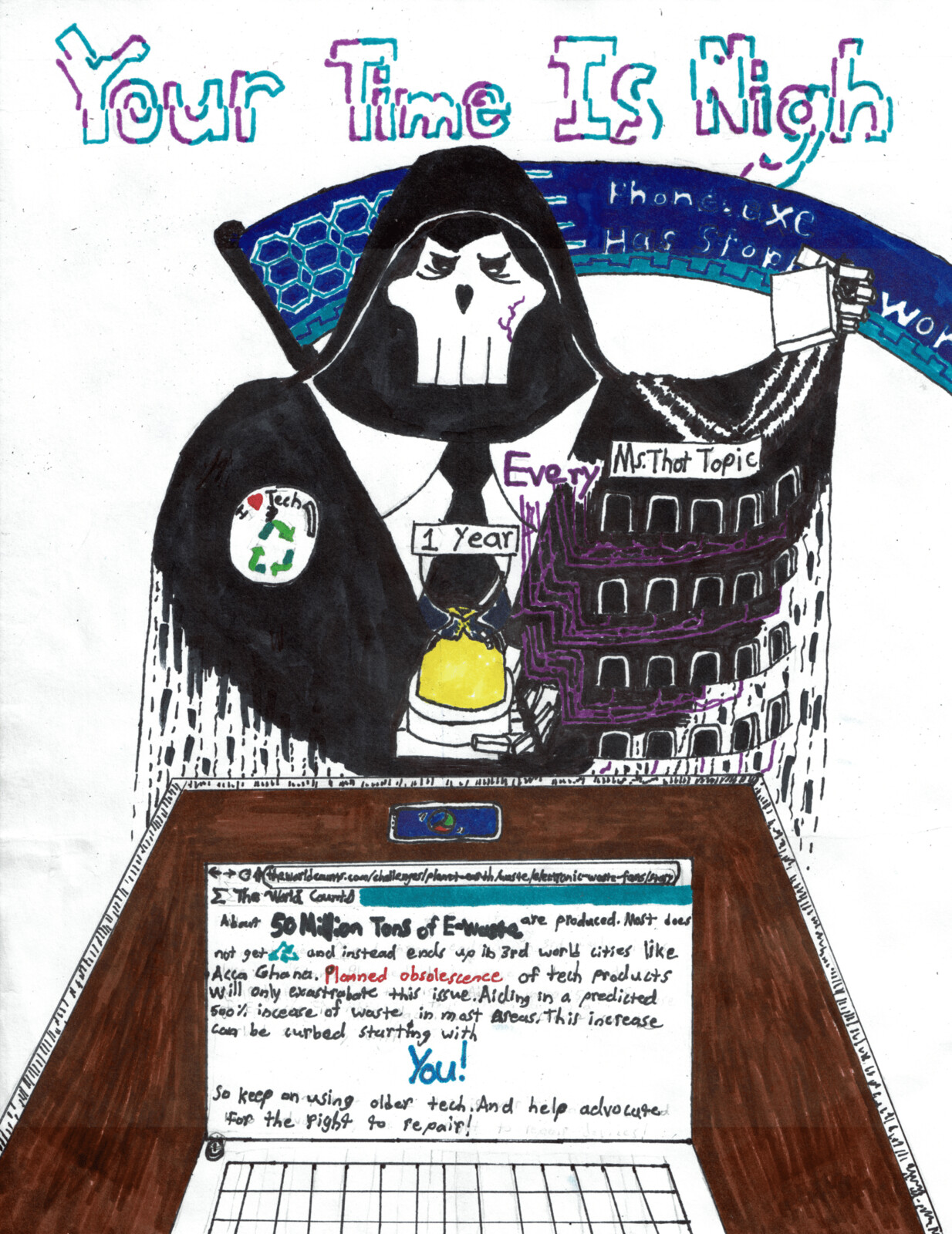 Planned Obsolescence: Final project drawing on planned obsolescence. This was for VC - 101
