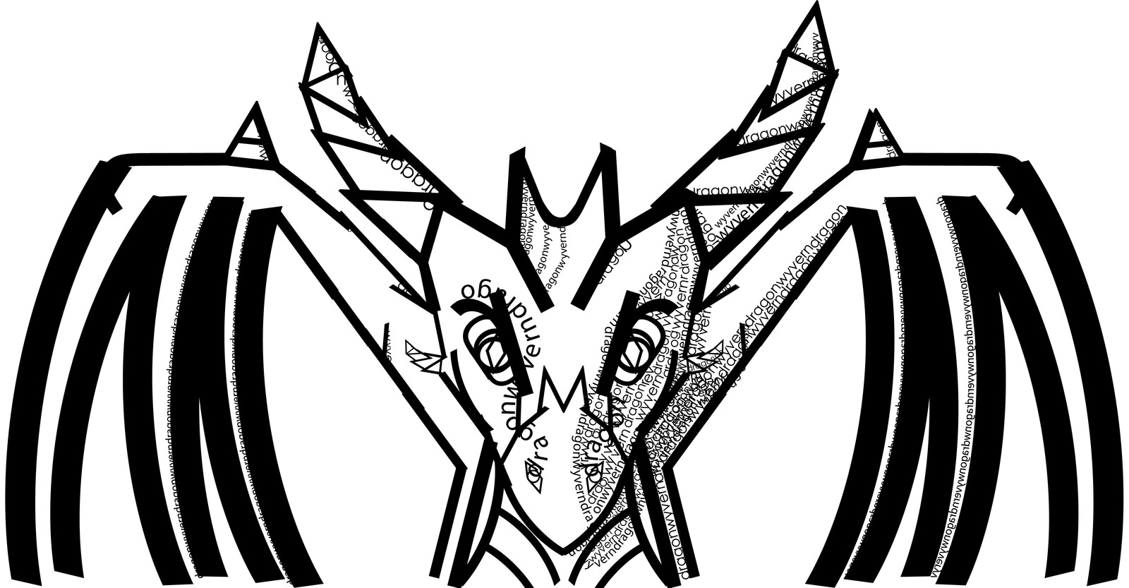 Typo Dragon: A typographic dragon created as a project for VC - 201.