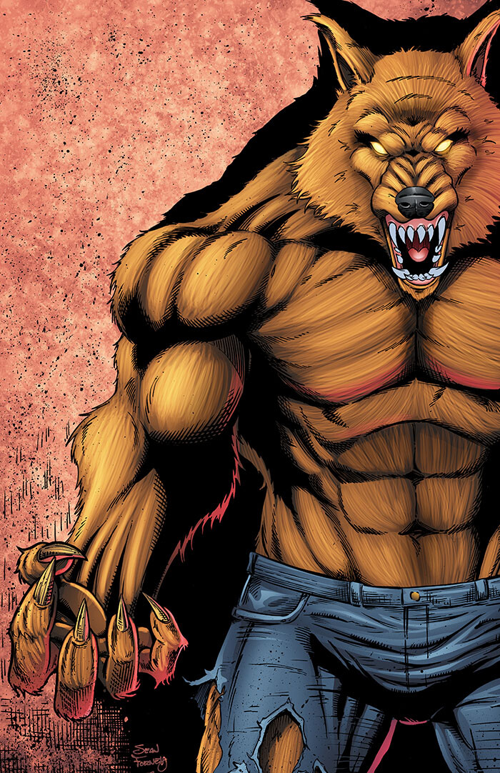 Werewolf, Vincent,  trading card art

Lines and colors by Sean Forney