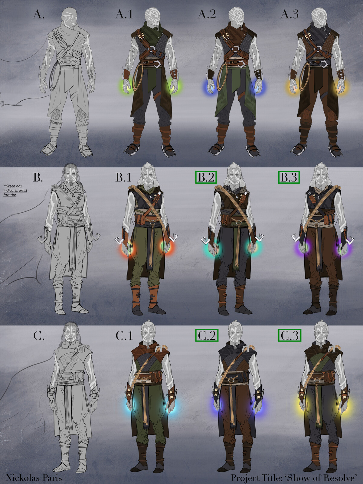 initial character/costume designs