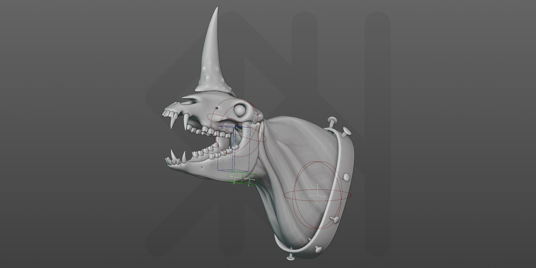 Basic IK controllers to move the head and jaws