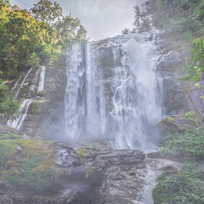 Akshath rao rock forest waterfall