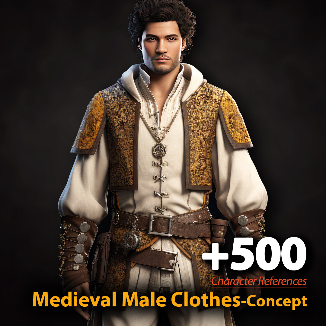 ArtStation +500 Medieval Male Clothes. Character References, 8K
