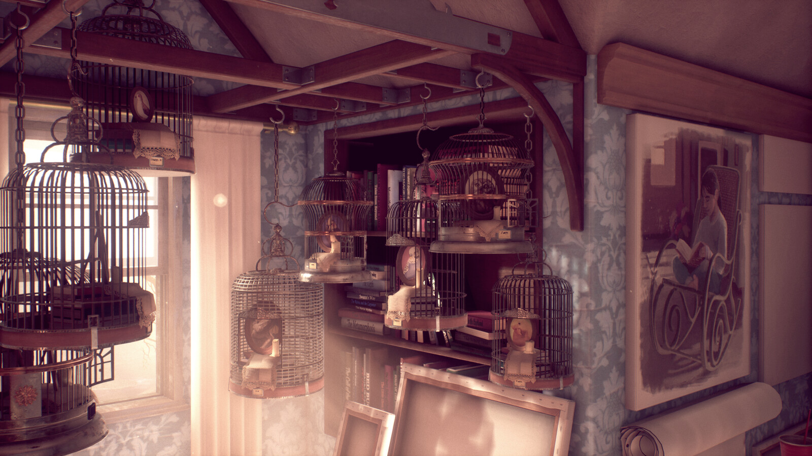 Edie's room, the pink bathroom, and Gregory's story.